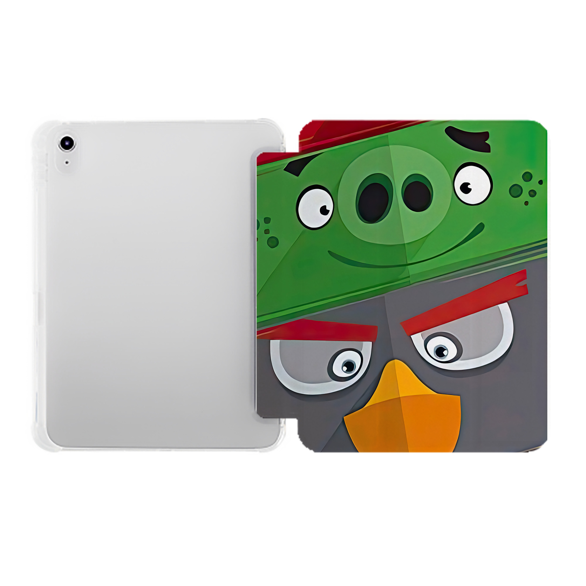 （画像用） Angry Birds アングリーバード IPad ケース ペン収納付き 三つ折りスタンド PUレザー×シリコン 対応機種9.5/10.5/10.9インチ